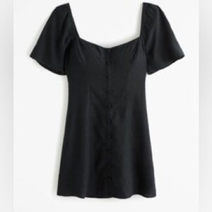 Abercrombie & Fitch Linen-Blend Button-Through Mini Dress XL Tall